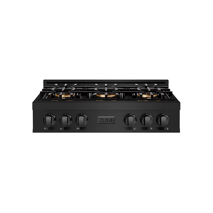 ZLINE 36 in. Classic Gas Rangetop with 6 Burner DuoPro™ Cooktop in Black Stainless Steel, Open Box-Excellent Condition