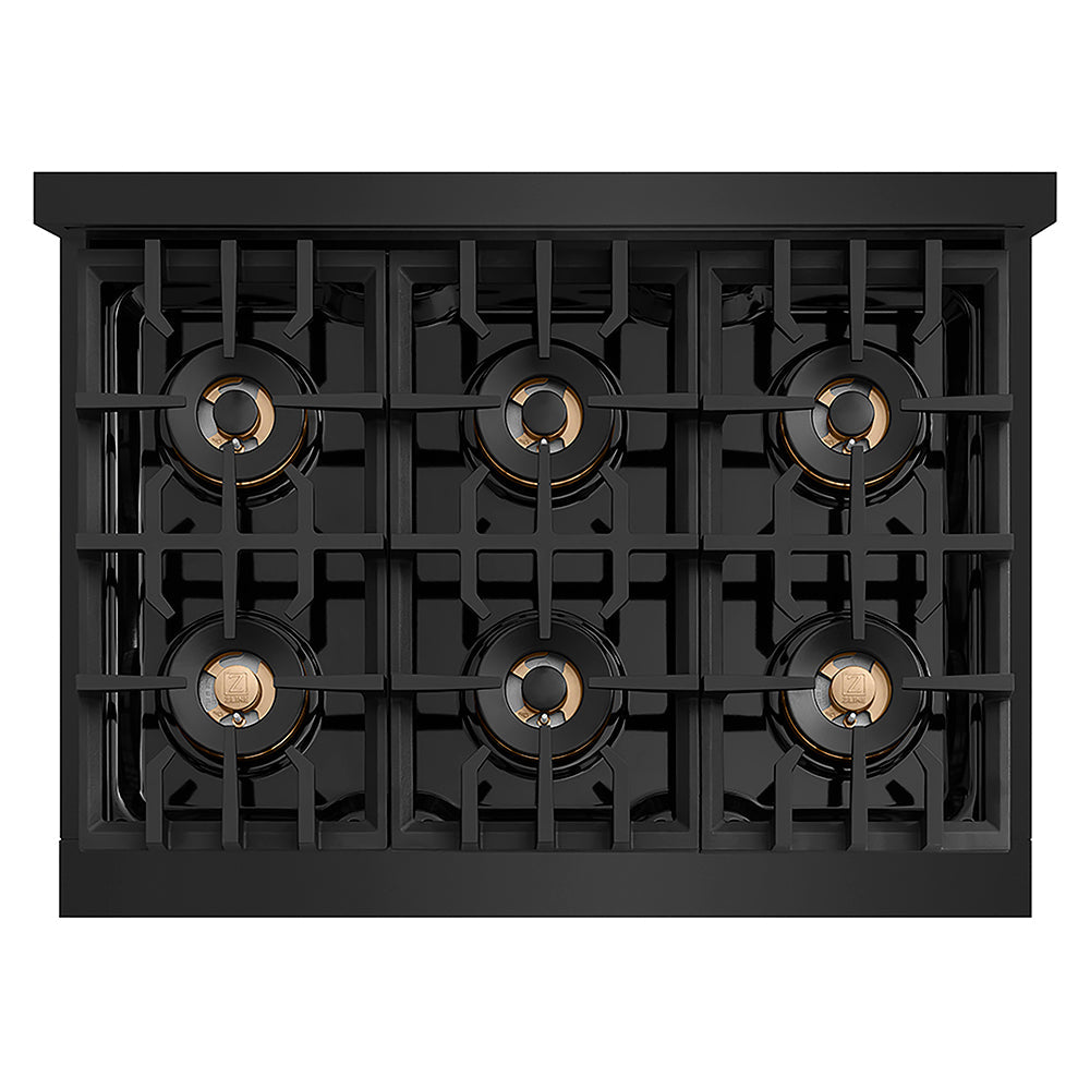 ZLINE 36 in. Classic Gas Rangetop with 6 Burner DuoPro™ Cooktop in Black Stainless Steel, Open Box-Excellent Condition
