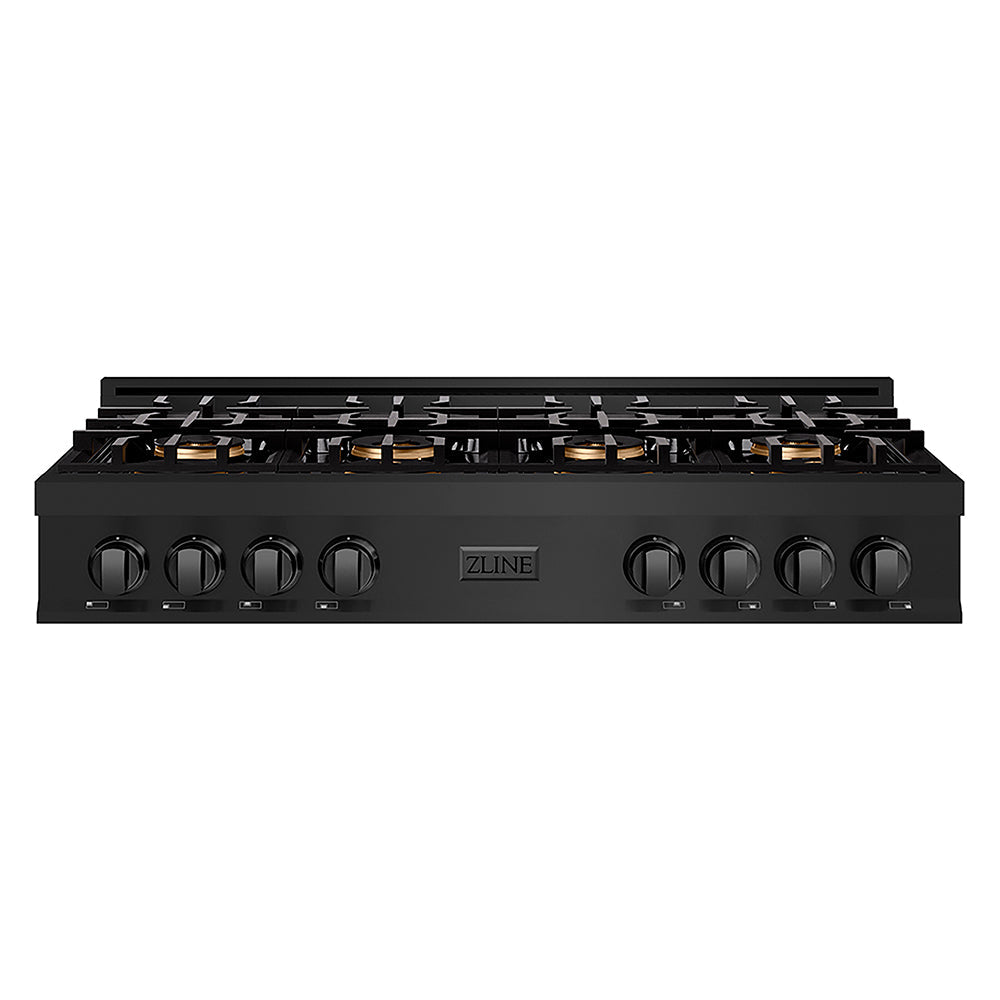 ZLINE 48 in. Classic Gas Rangetop with 8 Burner DuoPro™ Cooktop in Black Stainless Steel, Open Box-Excellent Condition