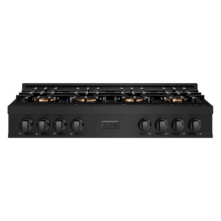 ZLINE 48 in. Classic Gas Rangetop with 8 Burner DuoPro™ Cooktop in Black Stainless Steel, Open Box-Excellent Condition
