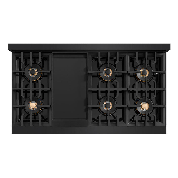 ZLINE 48 in. Classic Gas Rangetop with 8 Burner DuoPro™ Cooktop in Black Stainless Steel (PCRTB-48)