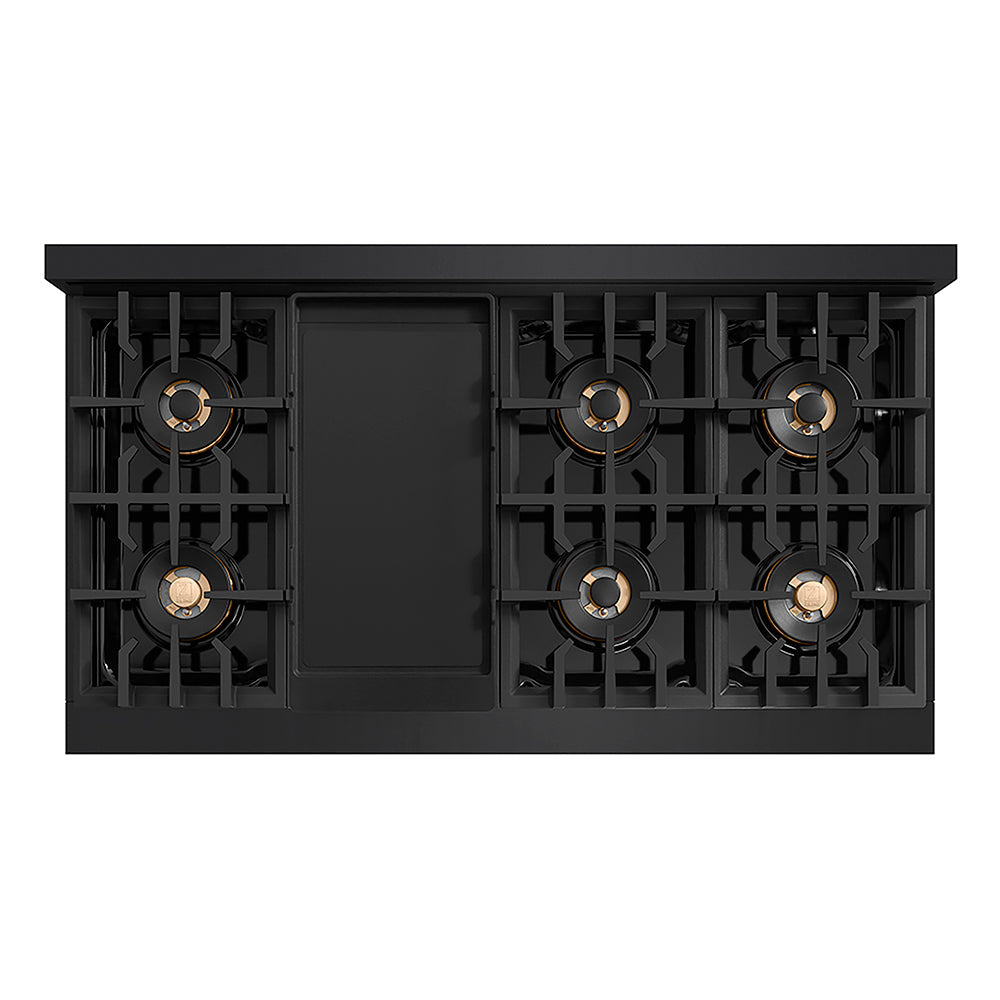 ZLINE 48 in. Classic Gas Rangetop with 8 Burner DuoPro™ Cooktop in Black Stainless Steel, Open Box-Excellent Condition