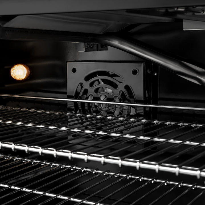 ZLINE 48 in. 6.7 cu. ft. Classic Double Oven Gas Range with 8 Burner Cooktop in Black Stainless Steel, Open Box-Excellent Condition