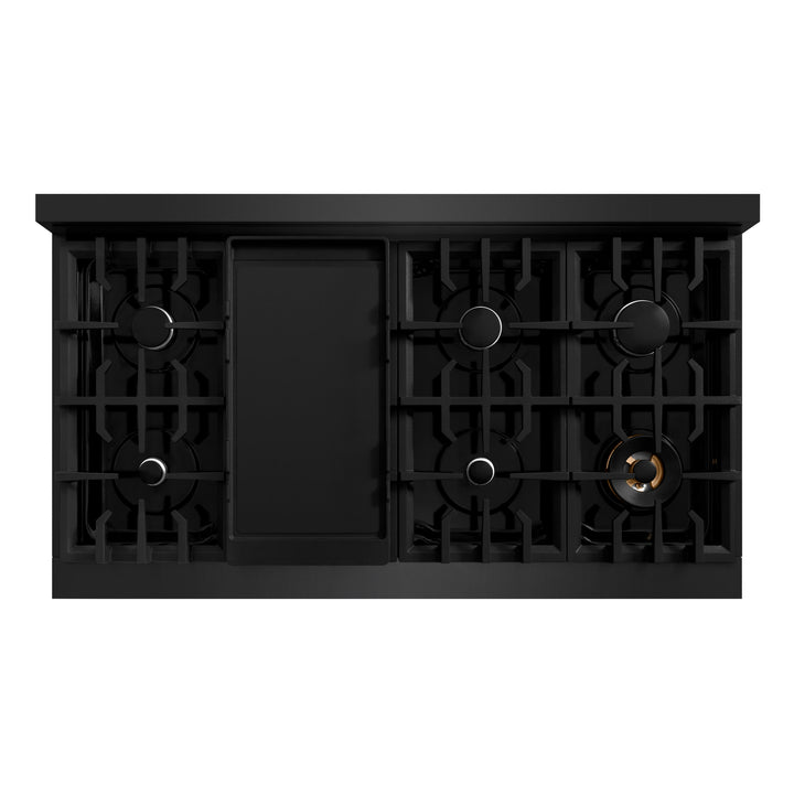 ZLINE 48 in. 6.7 cu. ft. Classic Double Oven Gas Range with 8 Burner Cooktop in Black Stainless Steel, Open Box-Excellent Condition