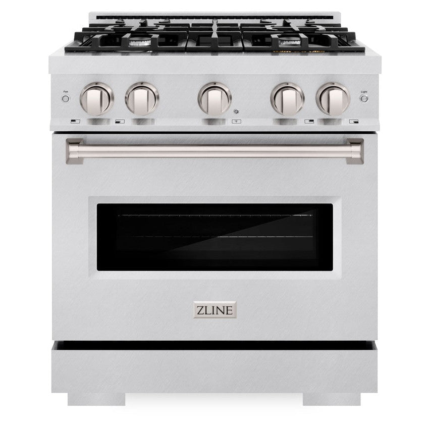 ZLINE 30" 4.2 cu. ft. Classic Dual Fuel Range with 4 Burners in DuraSnow® Stainless Steel, CDRS-30