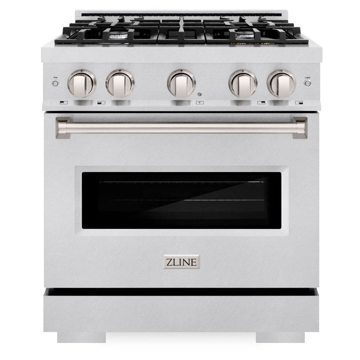 ZLINE 30" 4.2 cu. ft. Classic Dual Fuel Range with 4 Burners in DuraSnow® Stainless Steel, CDRS-30