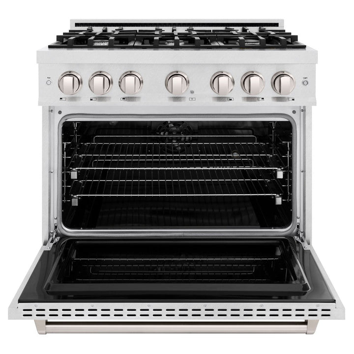 ZLINE 36" 5.2 cu. ft. Classic Dual Fuel Range with 6 Burners in DuraSnow® Stainless Steel, CDRS-36