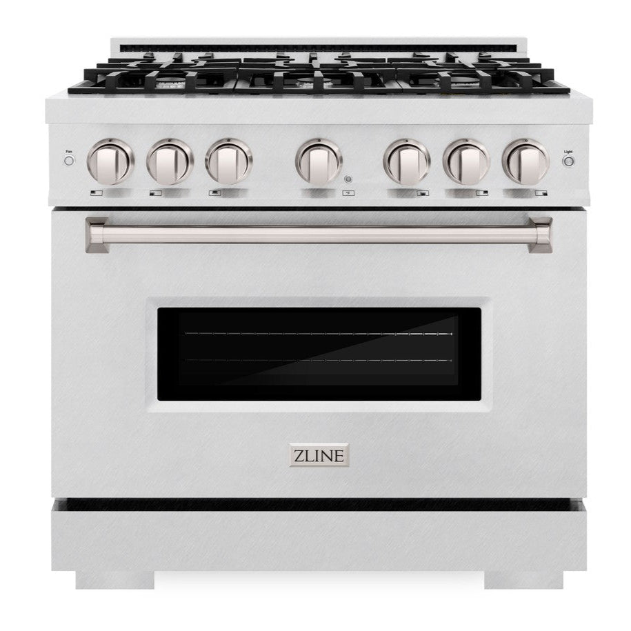 ZLINE 36" 5.2 cu. ft. Classic Dual Fuel Range with 6 Burners in DuraSnow® Stainless Steel, CDRS-36