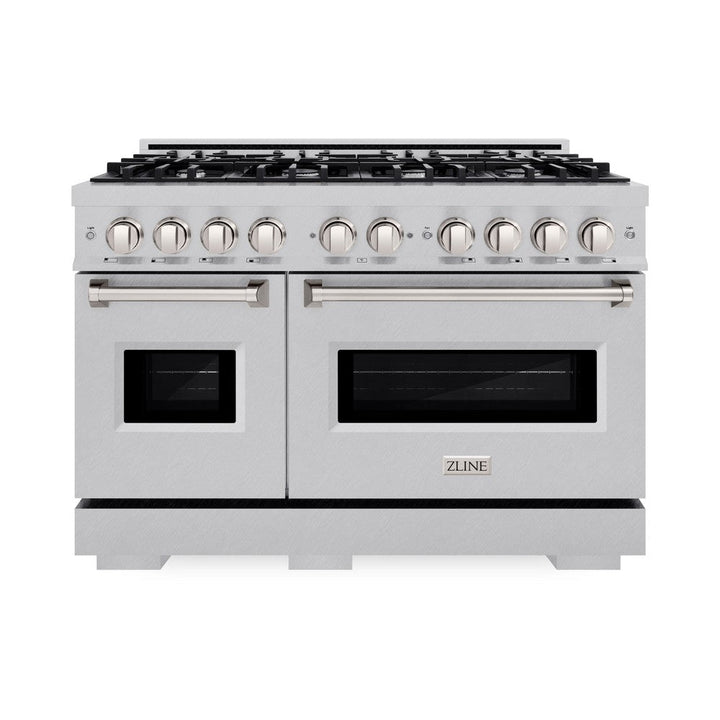 ZLINE 48" 6.7 cu. ft. Classic Double Oven Dual Fuel Range with 8 Burners in DuraSnow® Stainless Steel, CDRS-48