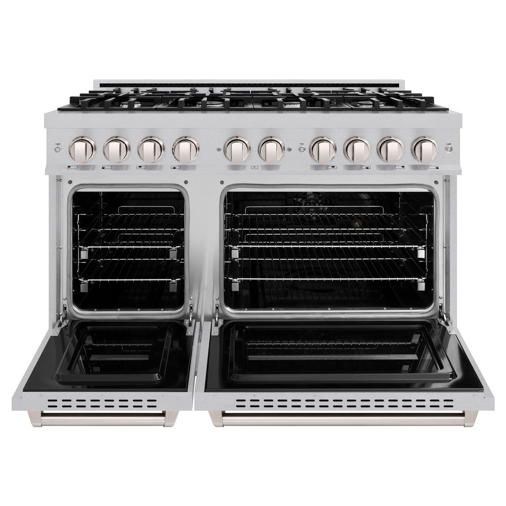 ZLINE 48" 6.7 cu. ft. Classic Double Oven Dual Fuel Range with 8 Burners in DuraSnow® Stainless Steel, CDRS-48