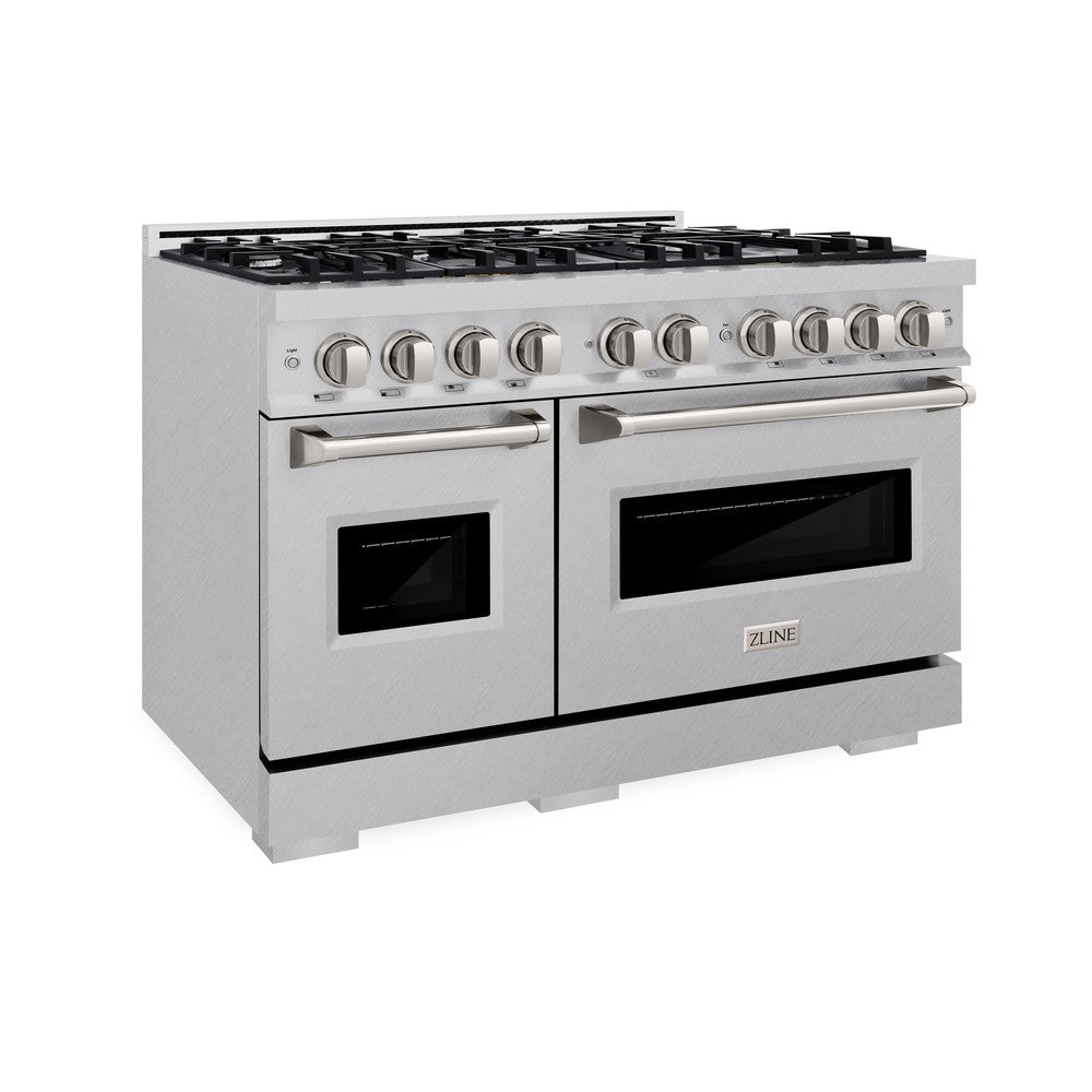 ZLINE 48" 6.7 cu. ft. Classic Double Oven Dual Fuel Range with 8 Burners in DuraSnow® Stainless Steel, CDRS-48