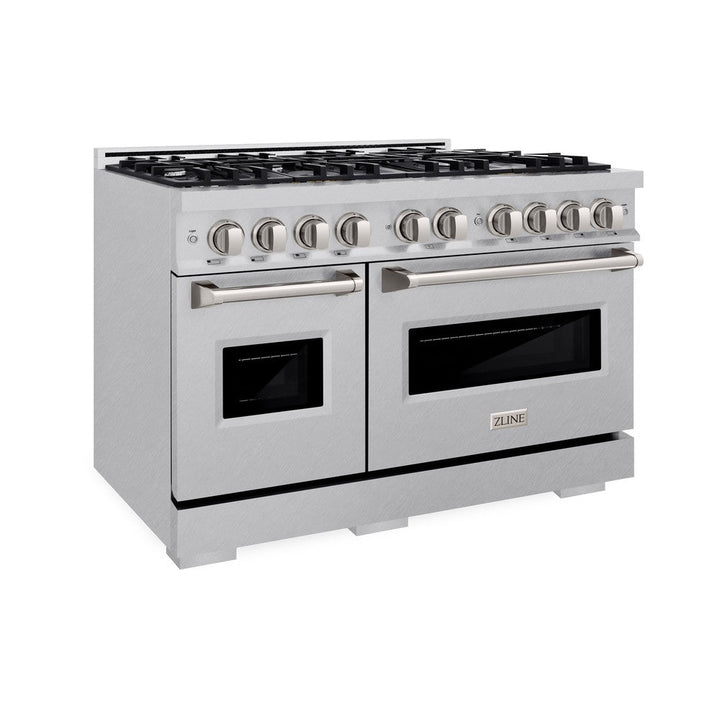 ZLINE 48" 6.7 cu. ft. Classic Double Oven Dual Fuel Range with 8 Burners in DuraSnow® Stainless Steel, CDRS-48