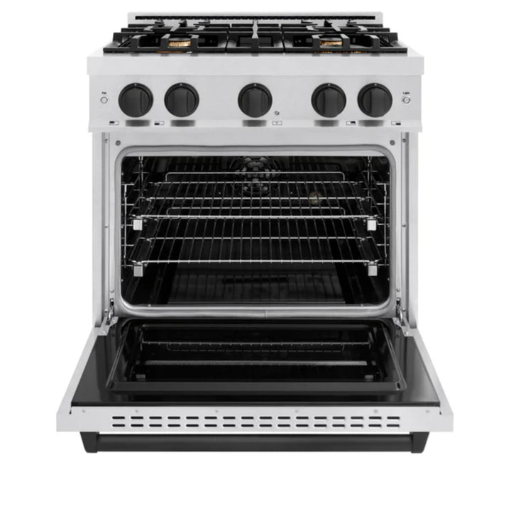 ZLINE Autograph Edition Classic Gas Range with Convection Gas Oven in Stainless Steel and Matte Black Accents