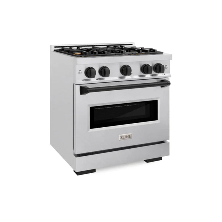ZLINE Autograph Edition Classic Gas Range with Convection Gas Oven in Stainless Steel and Matte Black Accents
