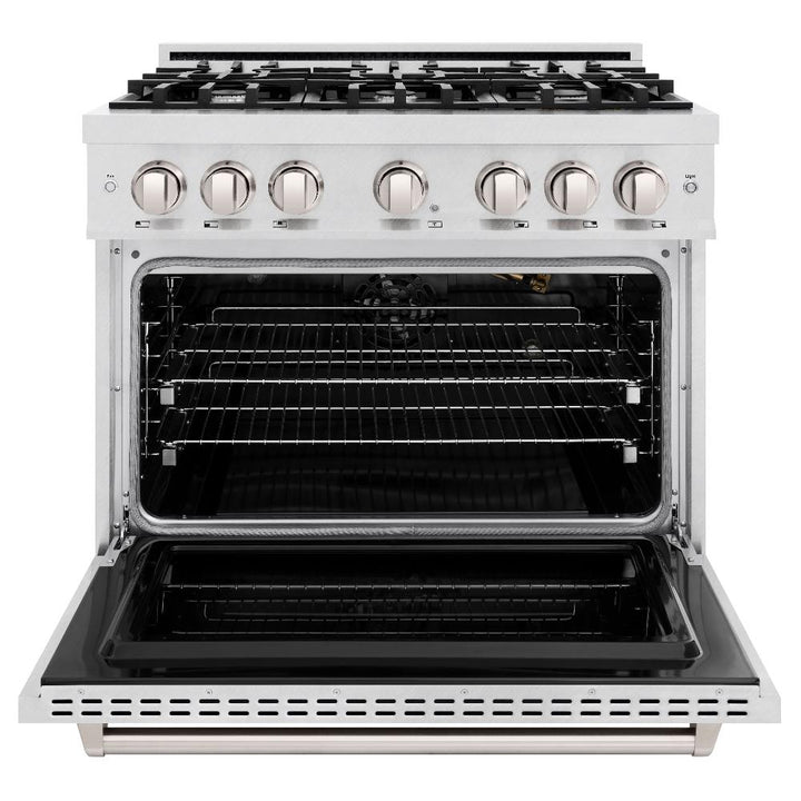 ZLINE 36" 5.2 cu. ft. Classic Gas Range with 6 Burners in DuraSnow® Stainless Steel, CGRS-36