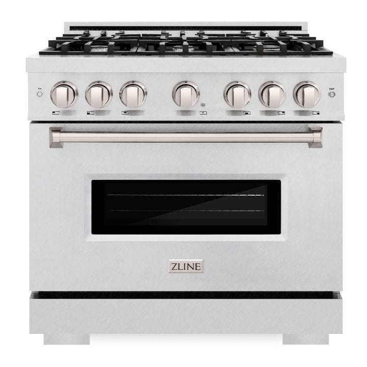 ZLINE 36" 5.2 cu. ft. Classic Gas Range with 6 Burners in DuraSnow® Stainless Steel, CGRS-36