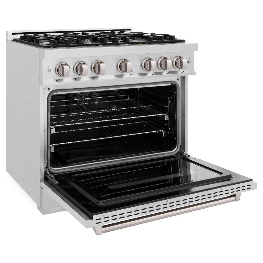 ZLINE 36" 5.2 cu. ft. Classic Gas Range with 6 Burners in DuraSnow® Stainless Steel, CGRS-36