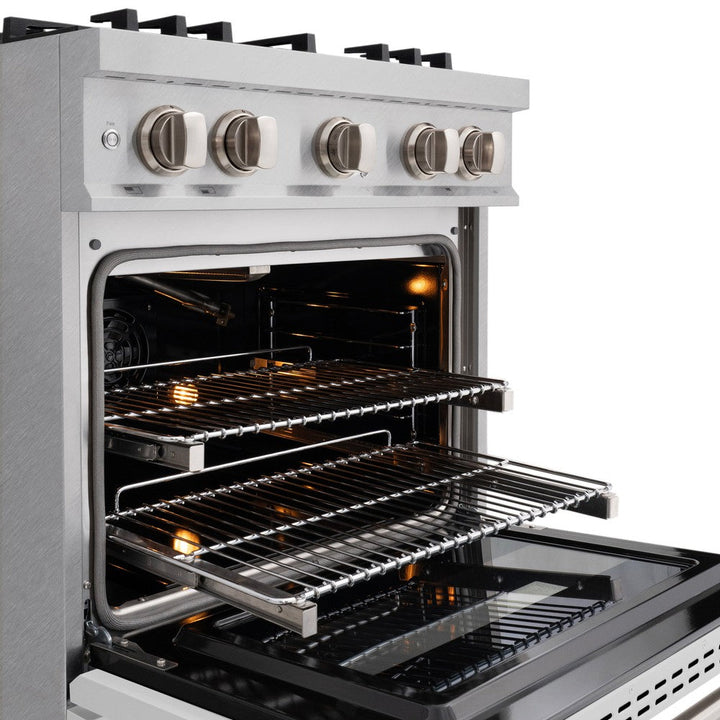 ZLINE 30" 4.2 cu. ft. Classic Gas Range with 4 Burners in DuraSnow® Stainless Steel with White Matte Door, CGRS-WM-30