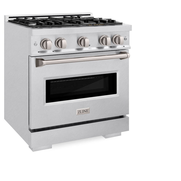 ZLINE 30 in. 4.2 cu. ft. Classic Dual Fuel Range with 4 Burner Gas Cooktop and Electric Convection Oven in Satin Stainless Steel, Open Box-Excellent Condition