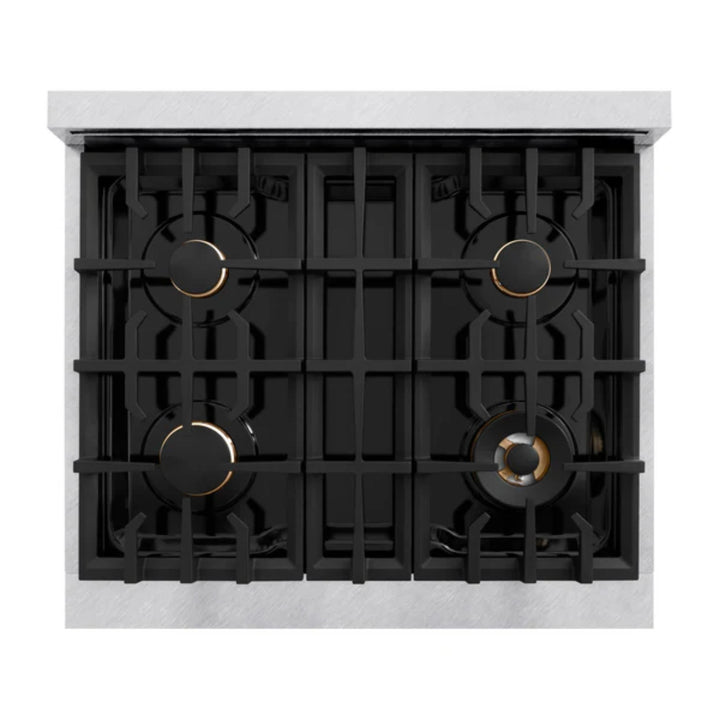 ZLINE Autograph Edition Classic Dual Fuel Ranges with Matte Black Accents in Satin Stainless Steel