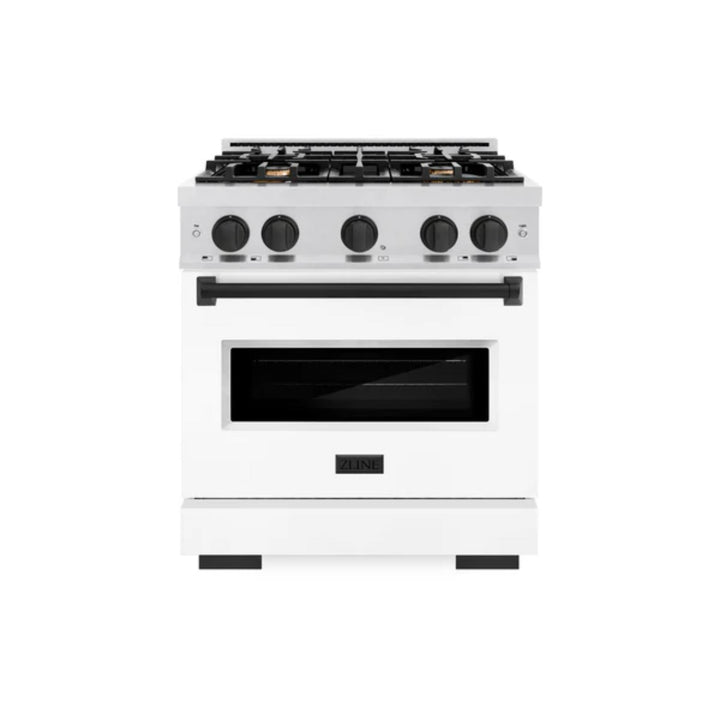 ZLINE Autograph Edition Classic Dual Fuel Ranges in Satin Stainless Steel with Matte Black Accents