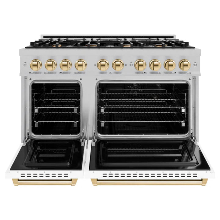 ZLINE Autograph Edition Classic Dual Fuel Ranges in White Matte.