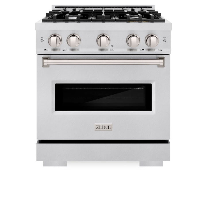 ZLINE 30 in. 4.2 cu. ft. Classic Gas Range with 4 Burner Cooktop and Convection Gas Oven in Satin Stainless Steel (CGRS-30)