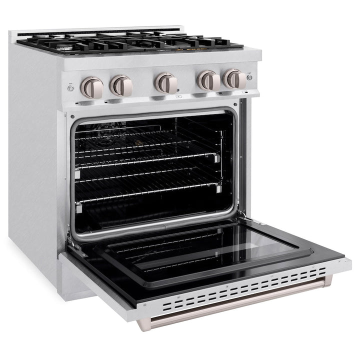 ZLINE 30 in. 4.2 cu. ft. Classic Gas Range with 4 Burner Cooktop and Convection Gas Oven in Satin Stainless Steel, Open Box-Excellent Condition