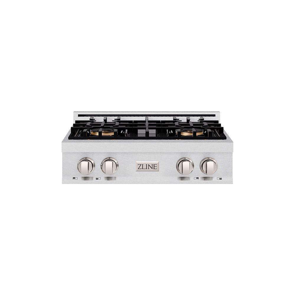 ZLINE 30 in. Classic Gas Rangetop with 4 Burner DuoPro™ Cooktop in Satin Stainless Steel (PCRTS-30)