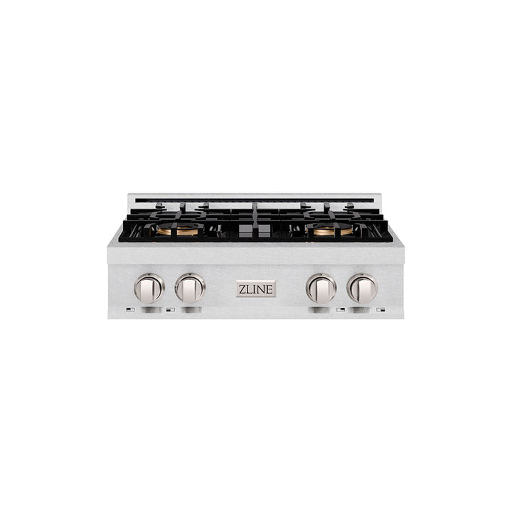 ZLINE 30 in. Classic Gas Rangetop with 4 Burner DuoPro™ Cooktop in Satin Stainless Steel (PCRTS-30)
