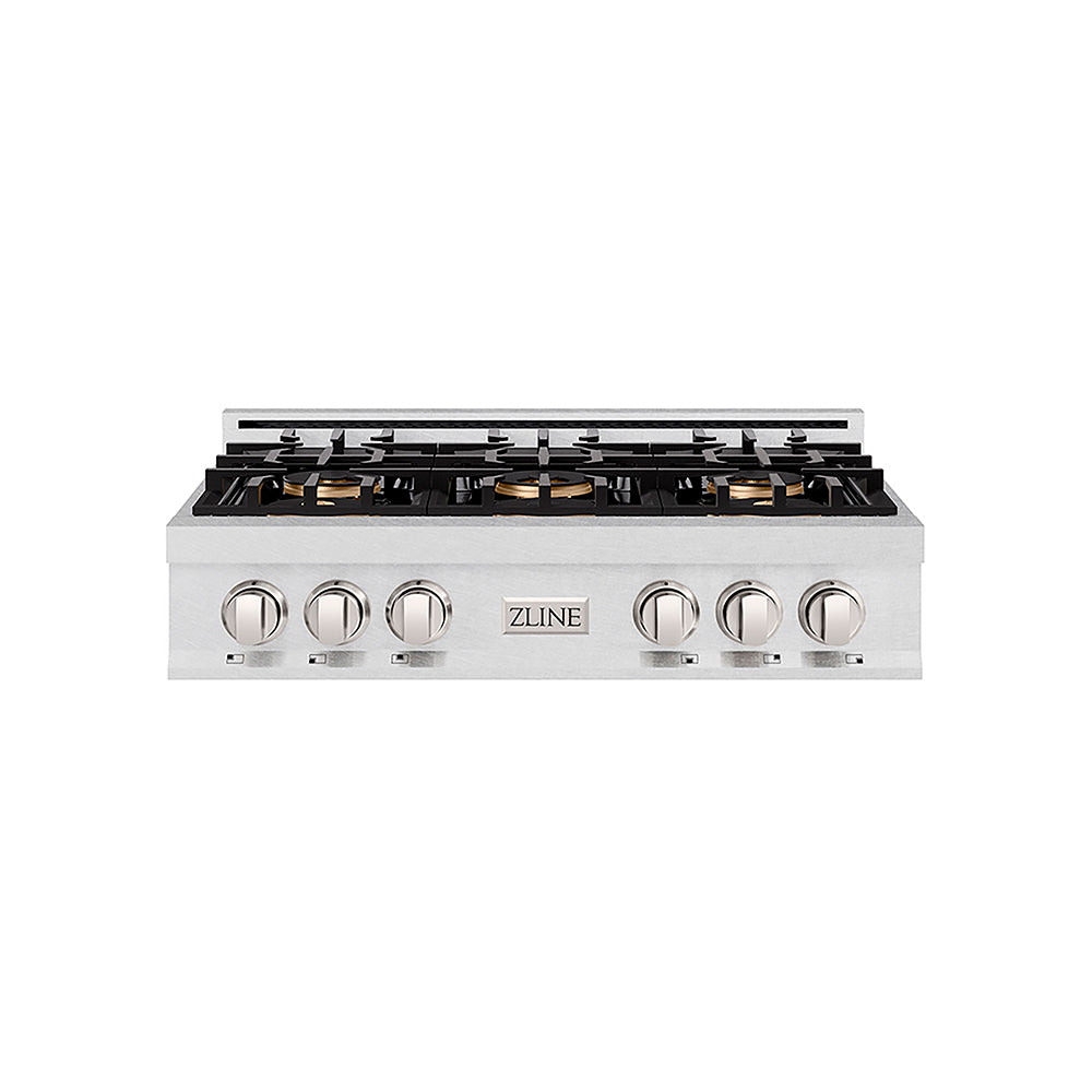 ZLINE 36 in. Classic Gas Rangetop with 6 Burner DuoPro™ Cooktop in Satin Stainless Steel, Open Box-Excellent Condition