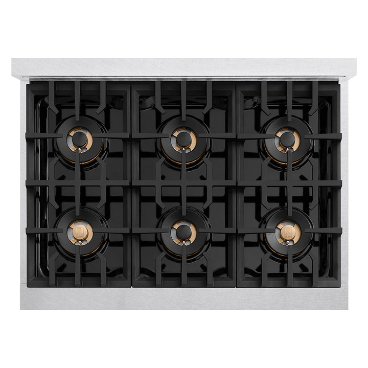 ZLINE 36 in. Classic Gas Rangetop with 6 Burner DuoPro™ Cooktop in Satin Stainless Steel (PCRTS-36)