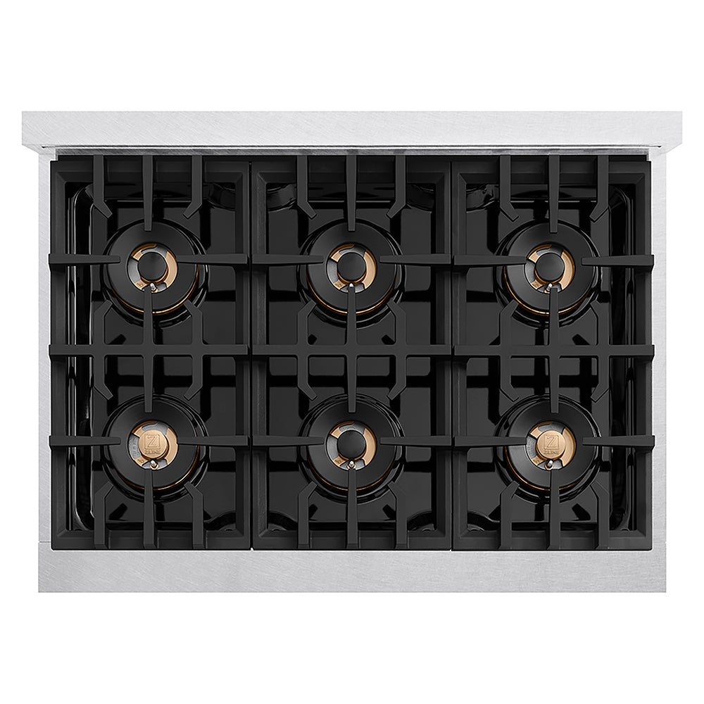ZLINE 36 in. Classic Gas Rangetop with 6 Burner DuoPro™ Cooktop in Satin Stainless Steel, Open Box-Excellent Condition
