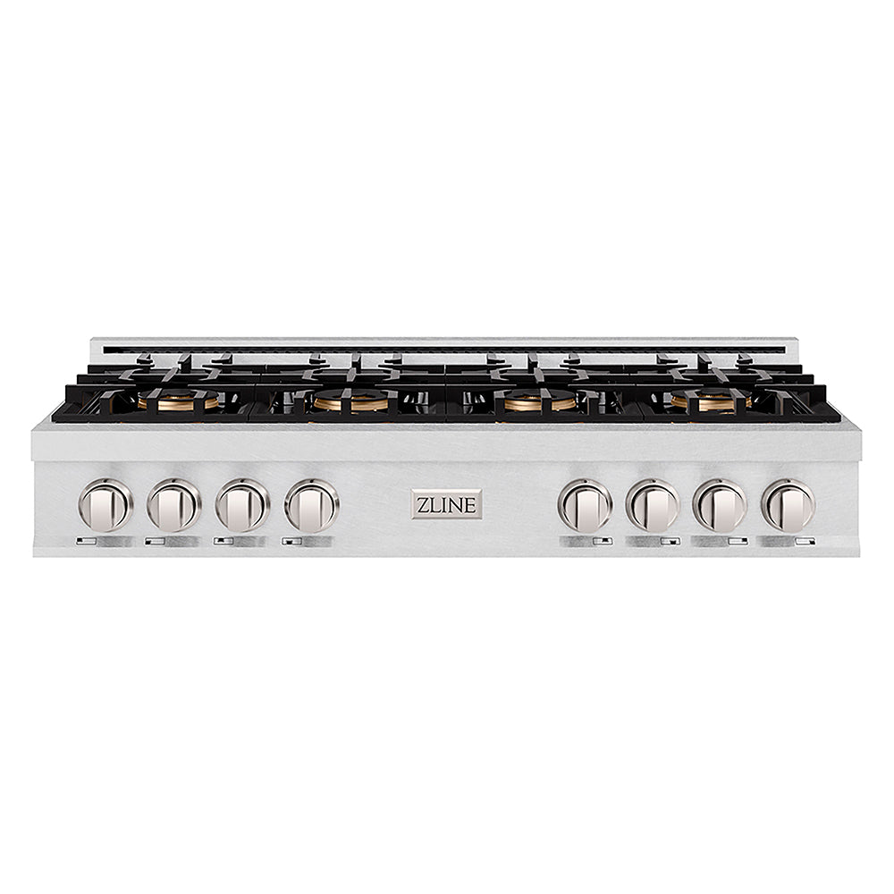 ZLINE 48 in. Classic Gas Rangetop with 8 Burner DuoPro™ Cooktop in Satin Stainless Steel, Open Box-Excellent Condition