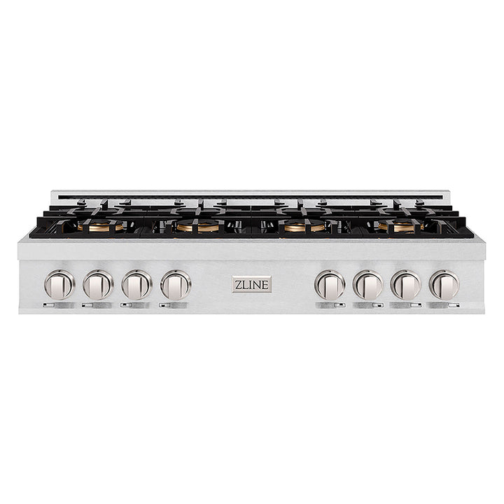 ZLINE 48 in. Classic Gas Rangetop with 8 Burner DuoPro™ Cooktop in Satin Stainless Steel, Open Box-Excellent Condition