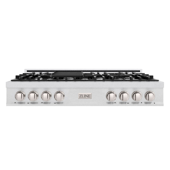 ZLINE 48 in. Classic Gas Rangetop with 8 Burners and Porcelain Cooktop in Satin Stainless Steel (RTS-48)