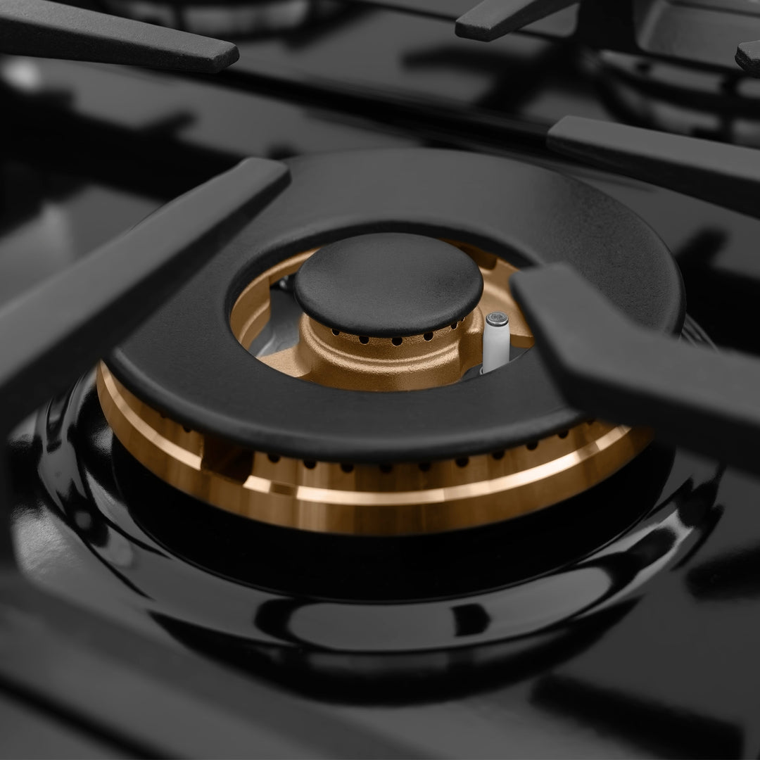 ZLINE 48 in. Classic Gas Rangetop with 8 Brass Burners and Porcelain Cooktop in Satin Stainless Steel with Griddle (RTS-BR-GR-48)