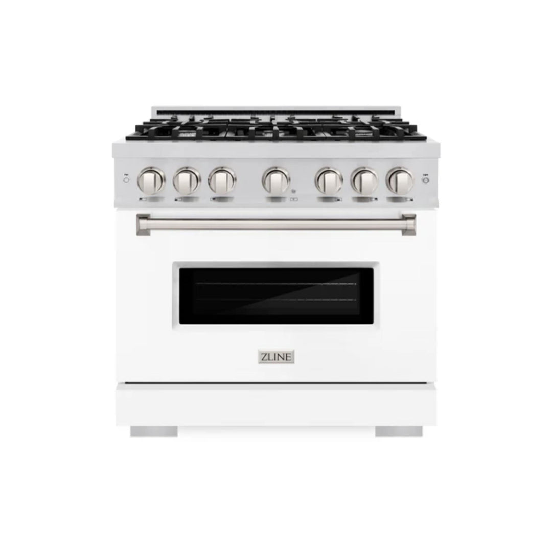 ZLINE Classic Dual Fuel Ranges with White Matte Door