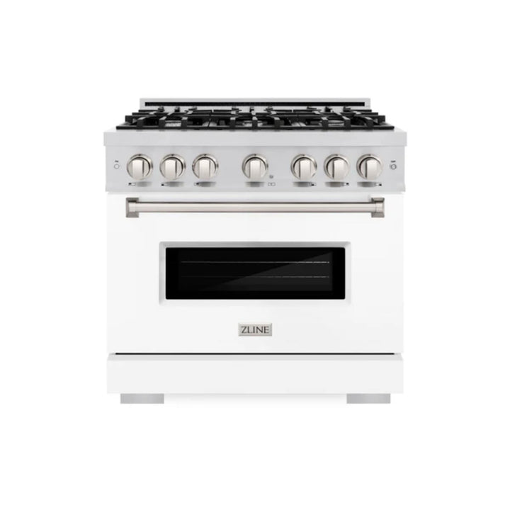 ZLINE Classic Dual Fuel Ranges with White Matte Door