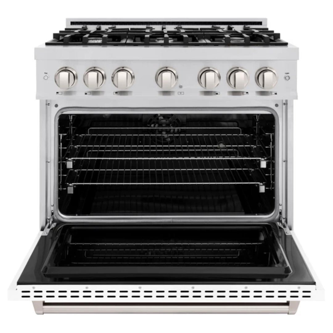 ZLINE Classic Dual Fuel Ranges with White Matte Door