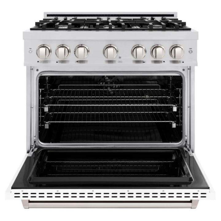 ZLINE Classic Dual Fuel Ranges with White Matte Door