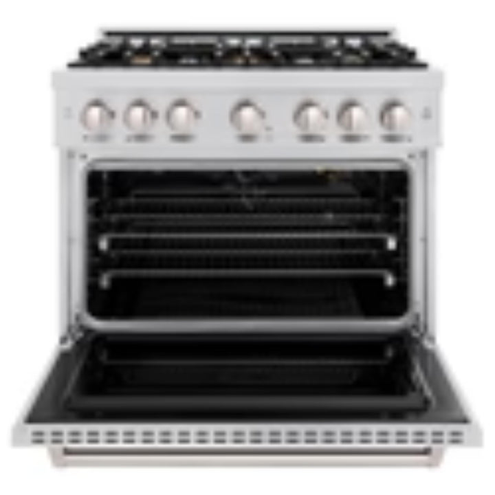 ZLINE Classic Gas Range with Convection Gas Oven in Stainless Steel with Brass Burners