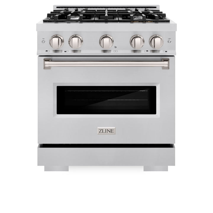 ZLINE 30 in. 4.2 cu. ft. Classic Gas Range with 4 Burner Cooktop and Convection Gas Oven in Stainless Steel, Open Box-Excellent Condition