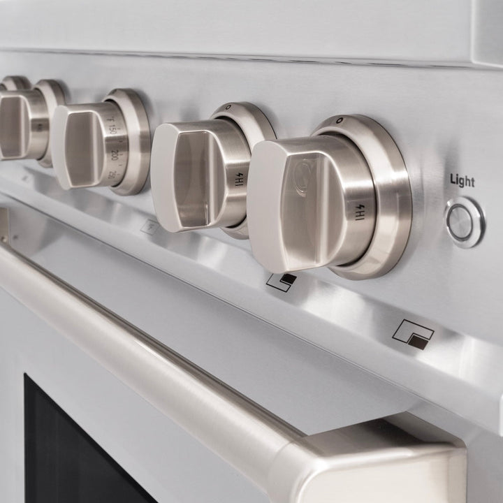 ZLINE 30 in. 4.2 cu. ft. Classic Gas Range with 4 Burner Cooktop and Convection Gas Oven in Stainless Steel, Open Box-Excellent Condition