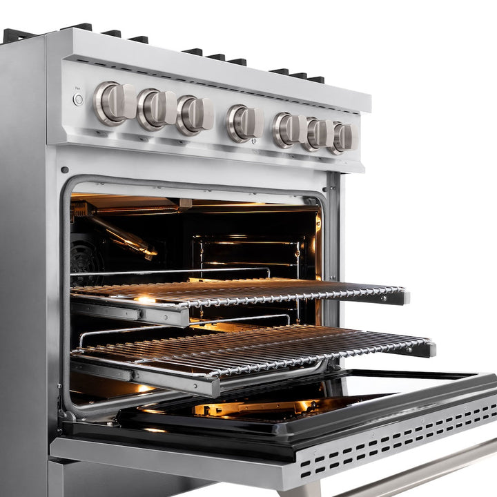 ZLINE 36 in. 5.2 cu. ft. Classic Gas Range with 6 Burner Cooktop and Convection Gas Oven in Stainless Steel, Open Box-Excellent Condition