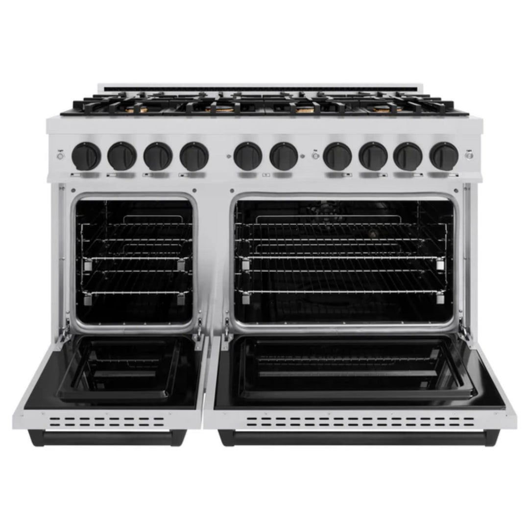ZLINE Autograph Edition Classic Gas Range with Convection Gas Oven in Stainless Steel and Matte Black Accents