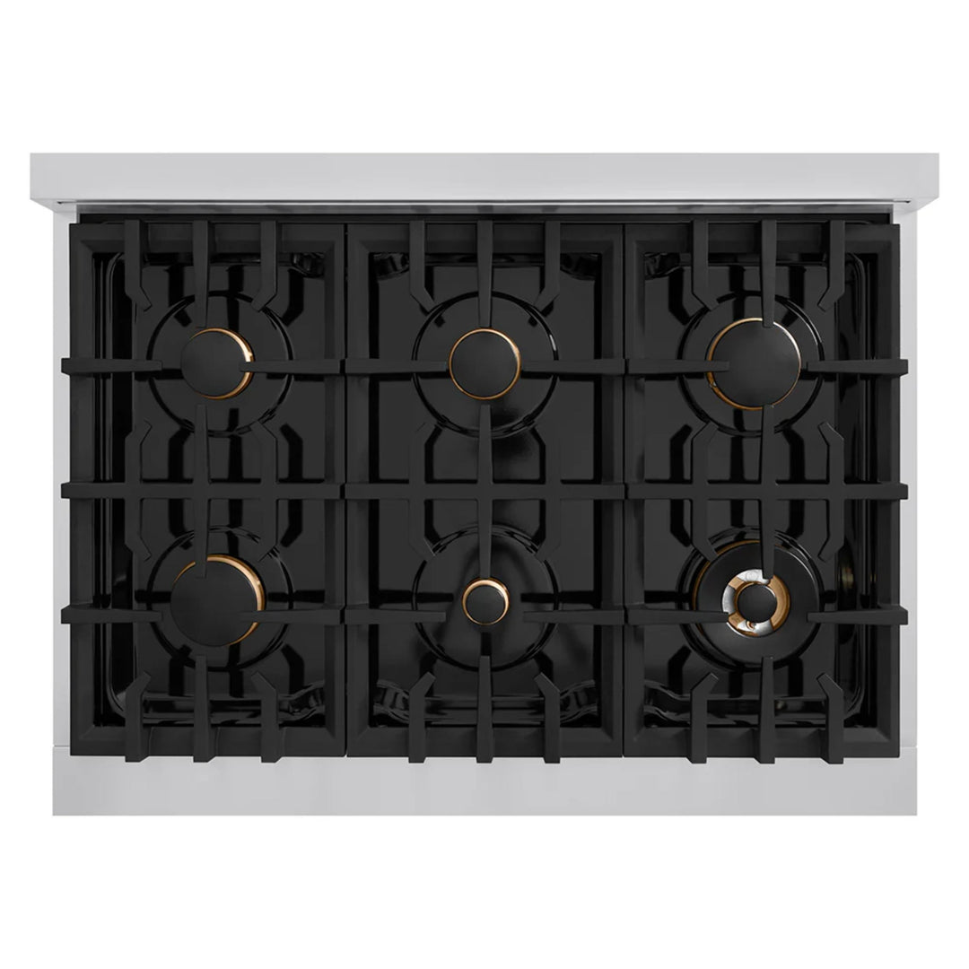 ZLINE Autograph Edition Legacy Gas Rangetops in Stainless Steel with Matte Black Accents
