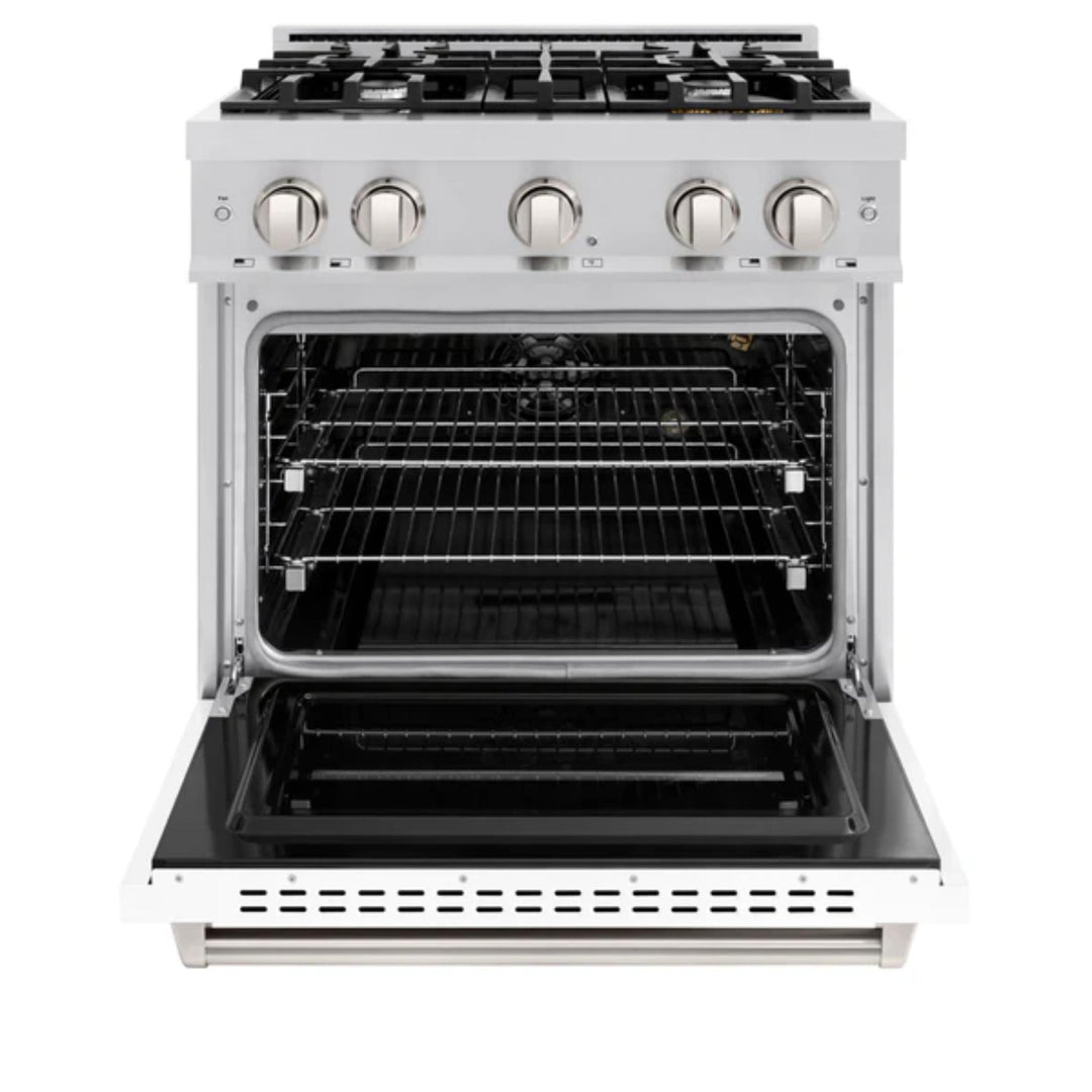 ZLINE Classic Gas Range in Stainless Steel with White Matte Doors