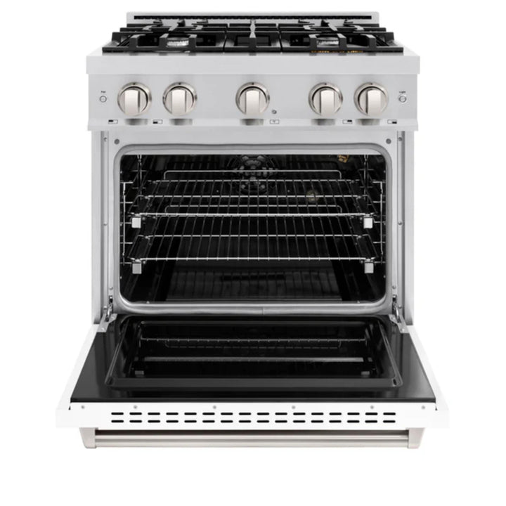 ZLINE Classic Gas Range in Stainless Steel with White Matte Doors