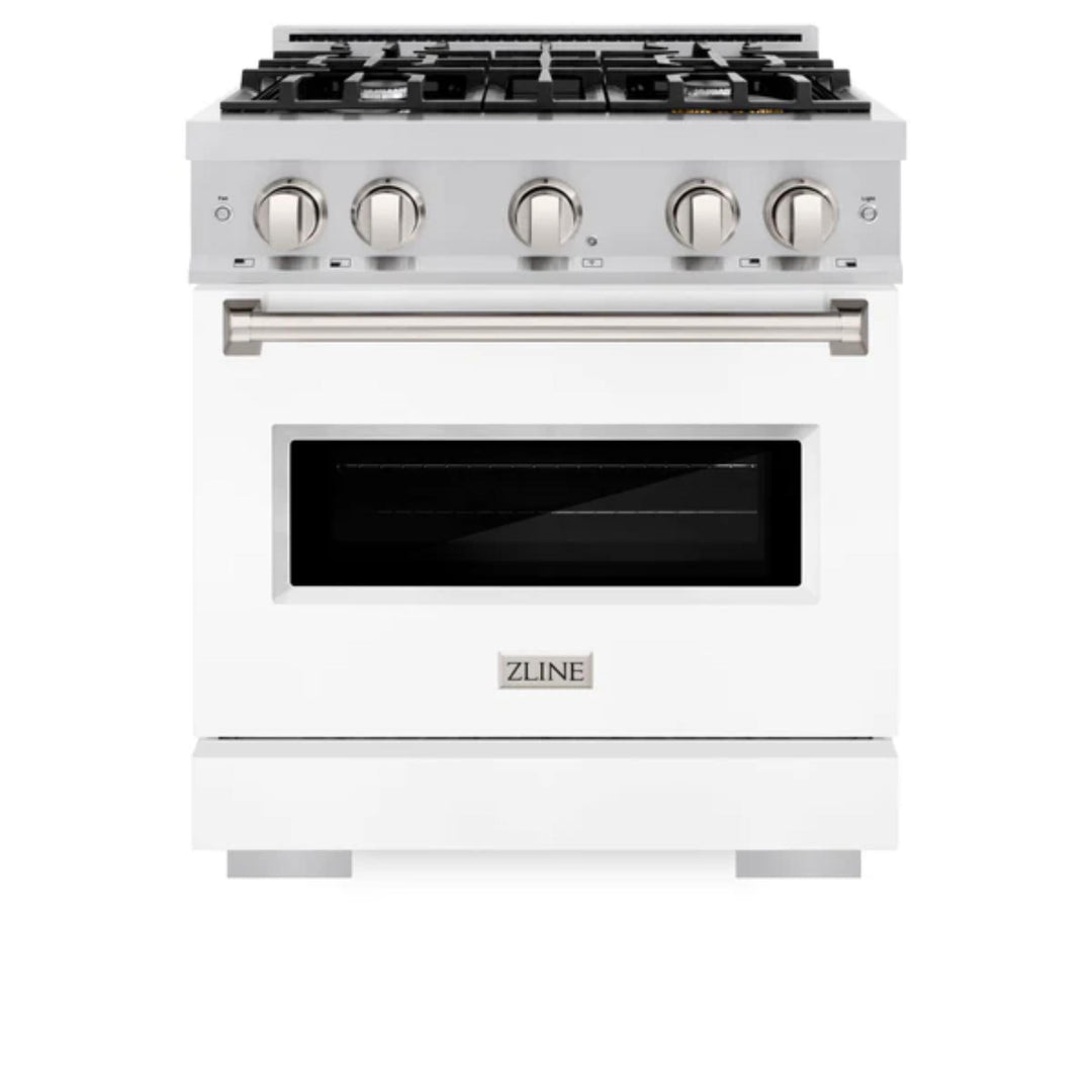 ZLINE Classic Gas Range in Stainless Steel with White Matte Doors
